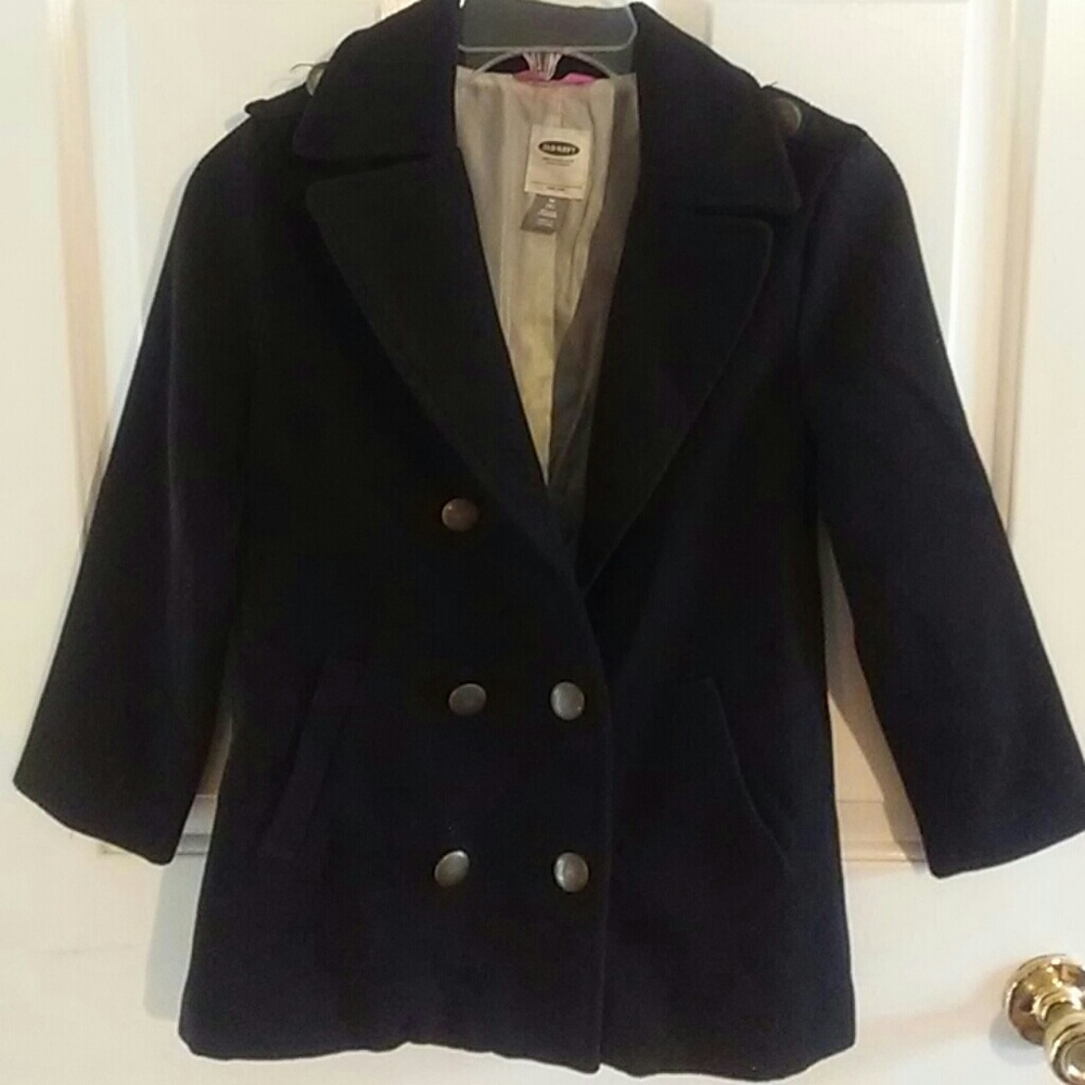 Girls black Old Navy pea coat size XS 5 - Picture 6 of 7